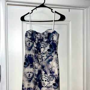 Blue renaissance stretch dress maxi